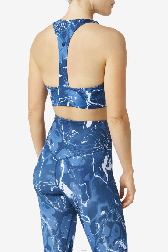 שיש חיל הים FILA חזיית ספורט מוגבהת t-back נייבי שיש פילה 68LF1799