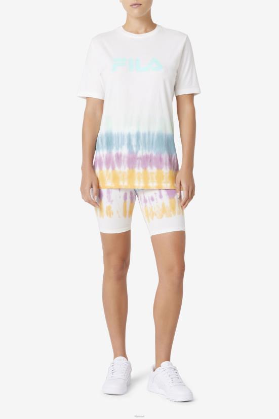 צבע עניבה לבן FILA לבן tie dye fila taima tie dye אופניים קצרים 68LF1677