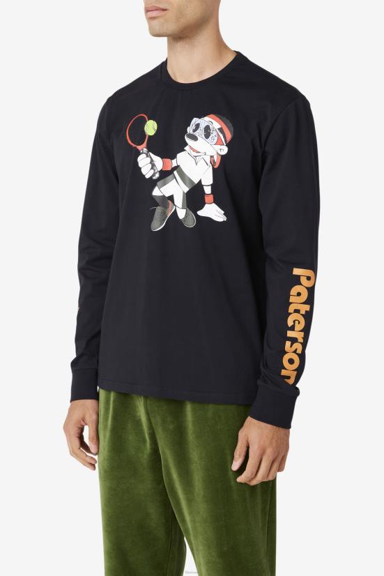 שָׁחוֹר FILA טי שחור פילה פילה x paterson עם שרוול ארוך 68LF327