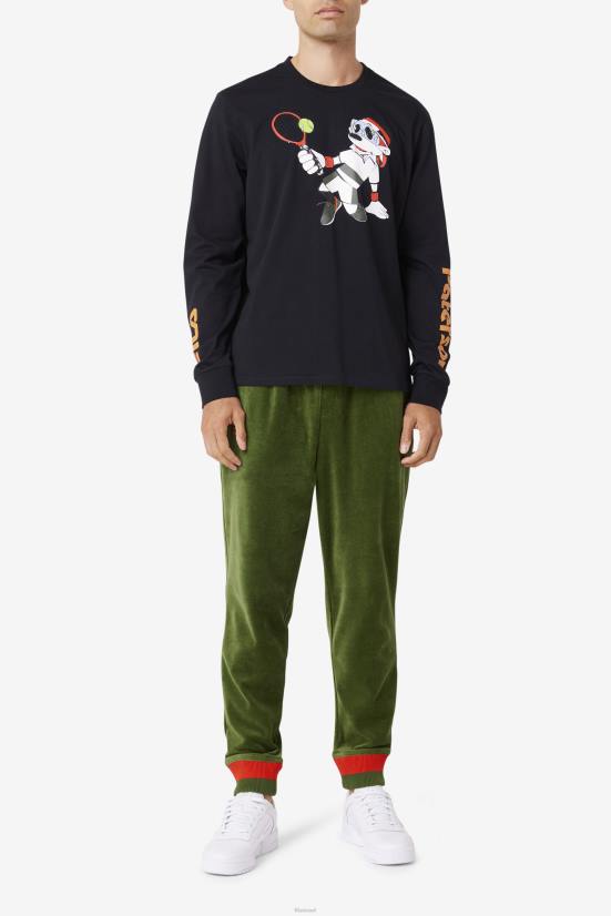 שָׁחוֹר FILA טי שחור פילה פילה x paterson עם שרוול ארוך 68LF327