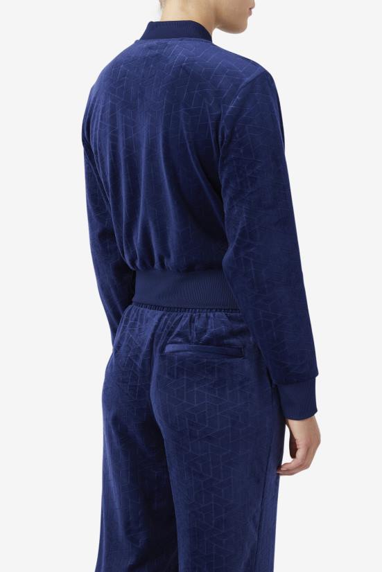 חיל הים FILA מעיל טרנינג קטיפה zenaida נייבי פילה 68LF1505